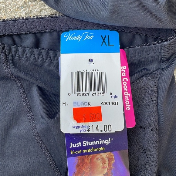 Vintage Vanity Fair Womens Nylon Panties Underwear NWT Black Just Stunning XL - Picture 3 of 12